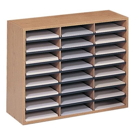 SAFCO Safco 9402MO Wood/ Corrugated Organizer with 24 Compartments in Medium Oak 9402MO